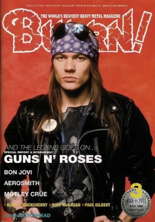 Capa da revista "Burrn!", com Axl Rose